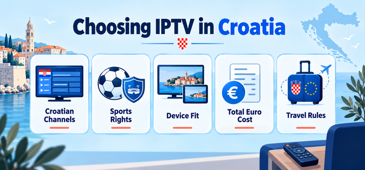 Choosing IPTV in Croatia by channels sports rights devices euro costs and travel rules
