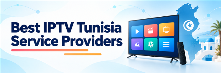 Best IPTV Tunisia service providers guide with television and Tunisia map